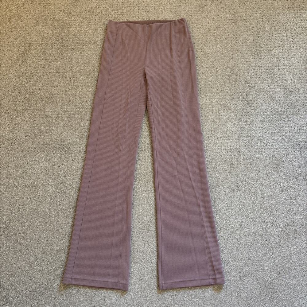 Lululemon Pants Womens Sz 6 Pink Ribbed Softstreme Flared High Rise Lounge